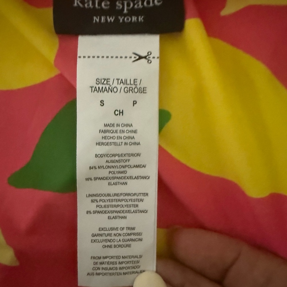 Kate Spade New York Sea Star Pink Lemon One Piece Swim Bathing Suit Size Small - Picture 8 of 12